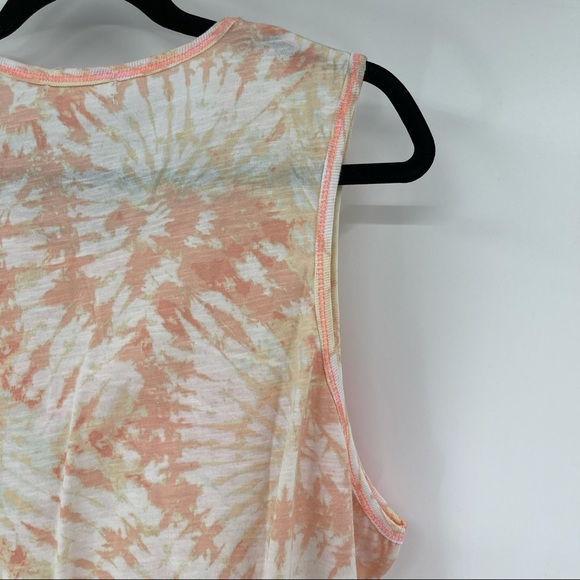 Full Circle Trends Tank Top 2X Pink White Peach with Love Tie Dye - Picture 6 of 6